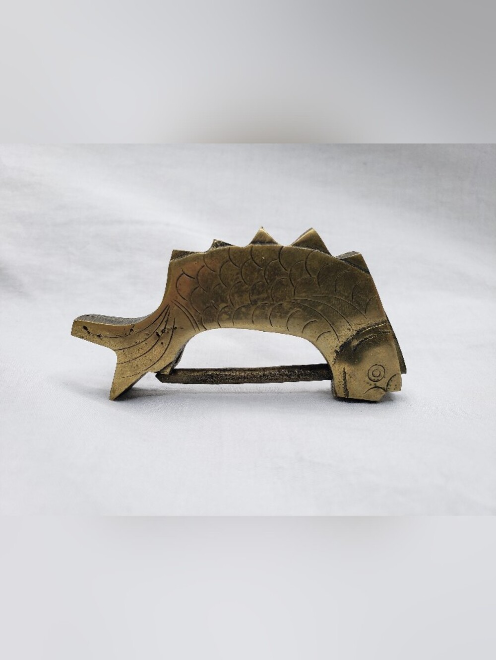 Antique Brass Carp Figurine 3 Inch Miniature  Japan